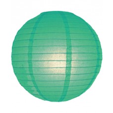 12" Paper Lanterns Round 'Teal' - Regular Wire Ribbed